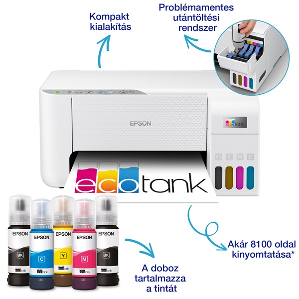 Epson EcoTank L3276 színes multifunkciós tintasugaras nyomtató