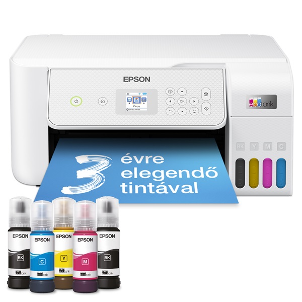 Epson EcoTank L3286 színes nyomtató MFP, WiFi/USB, 8100/6500 oldal tinta a dobozban