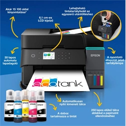 Epson EcoTank L6370 (A4, 35 lap/perc, Full duplex, ADF, USB/LAN/Wifi) színes tintasugaras multifunkciós nyomtató