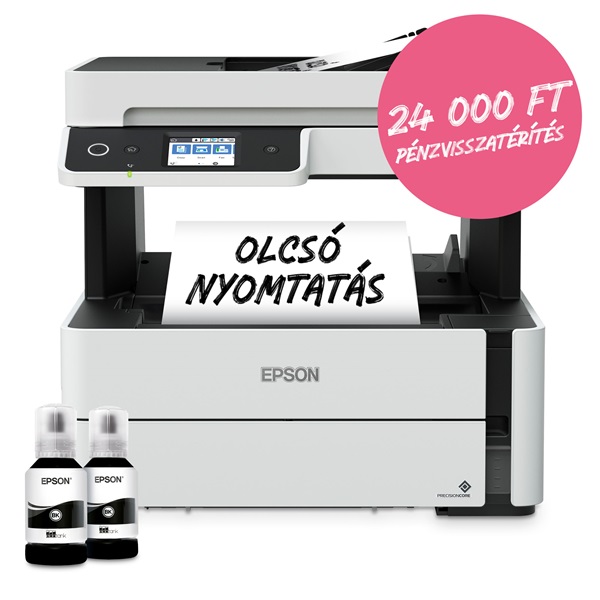 Epson EcoTank M3170 mono nyomató MFP, Duplex, WiFi, 11 000 oldal tinta a dobozban