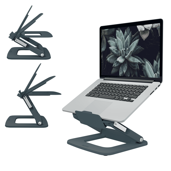 Leitz Ergo állítható magasságú és dőlésszögű sötétszürke laptopállvány