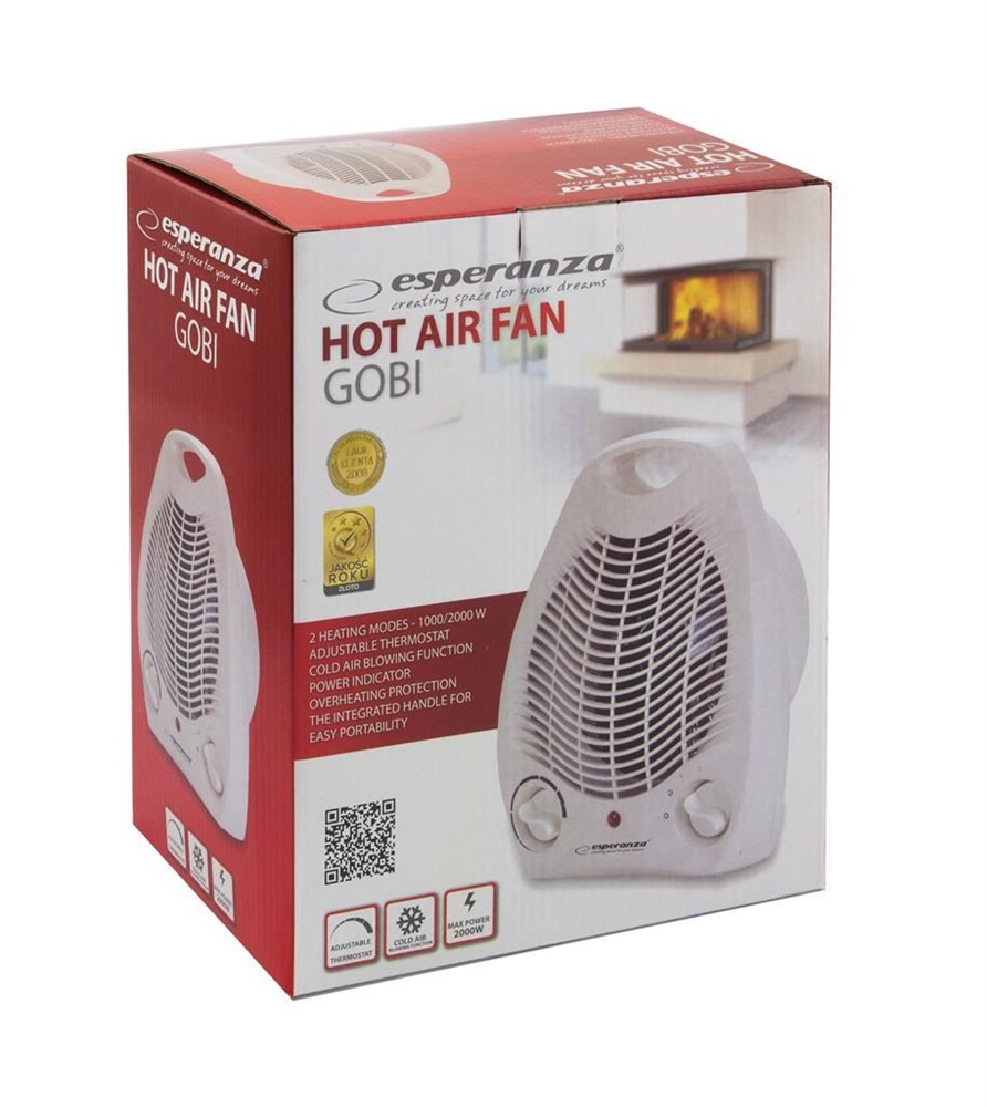 Esperanza EHH001 Gobi 1000/2000 W fehér hősugárzó