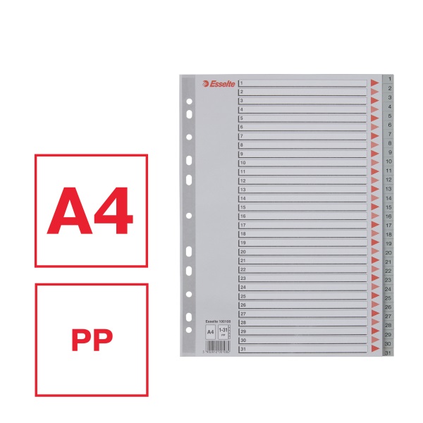 Esselte A4  1-31 műanyag regiszter