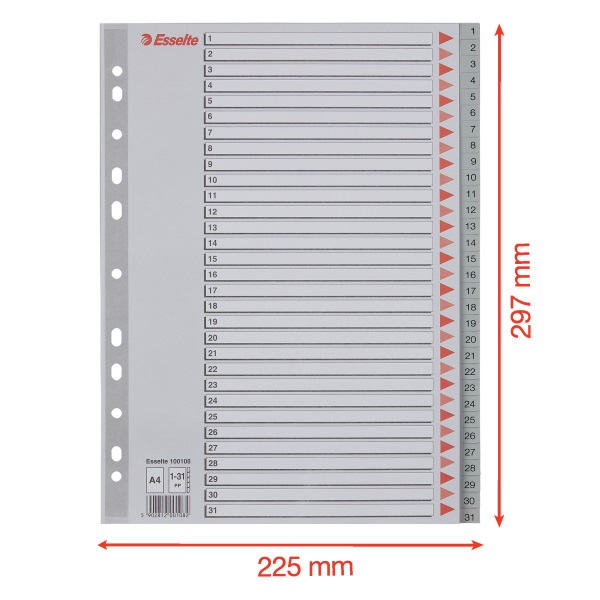 Esselte A4  1-31 műanyag regiszter