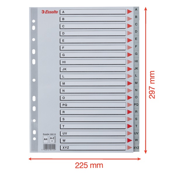 Esselte A4 A-Z-ig műanyag regiszter