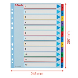 Esselte A4 extra széles 1-12 újraírható regiszter