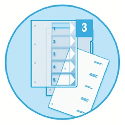 Esselte A4 extra széles 1-5 nyomtatható regiszter