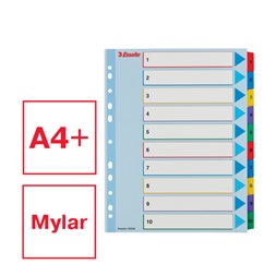 Esselte A4 extra széles újraírható 1-10 regiszter