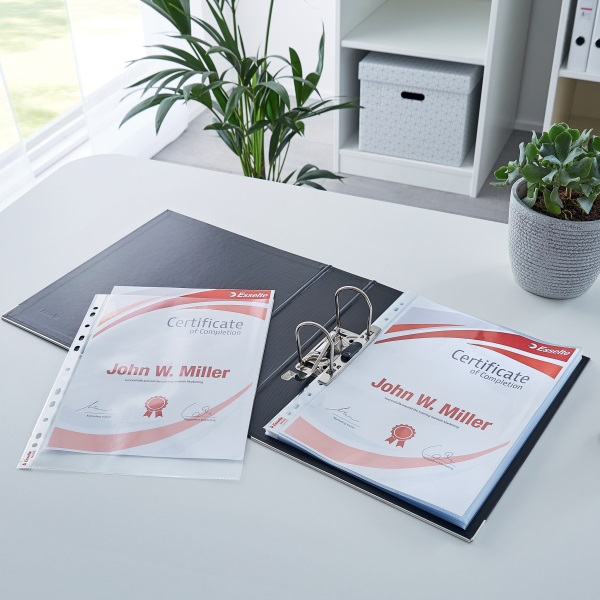 Esselte A4 lefűzhető 105mikronos 100db víztiszta genotherm