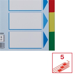 Esselte A5 műanyag 5 részes elválasztólap