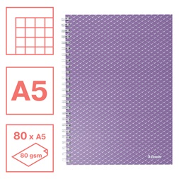 Esselte ColourBreeze A5 kockás levendula spirálfüzet