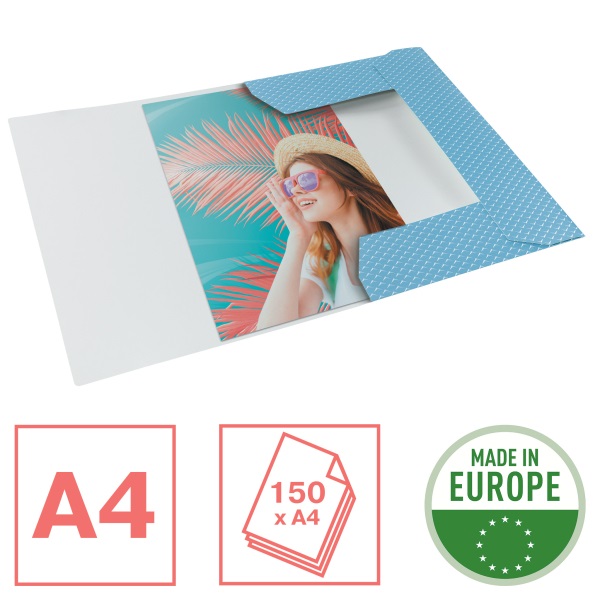 Esselte ColourBreeze karton kék gumis mappa