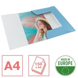 Esselte ColourBreeze karton kék gumis mappa