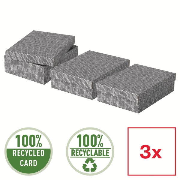 Esselte Home 3db/csomag szürke ajándék/tárolódoboz