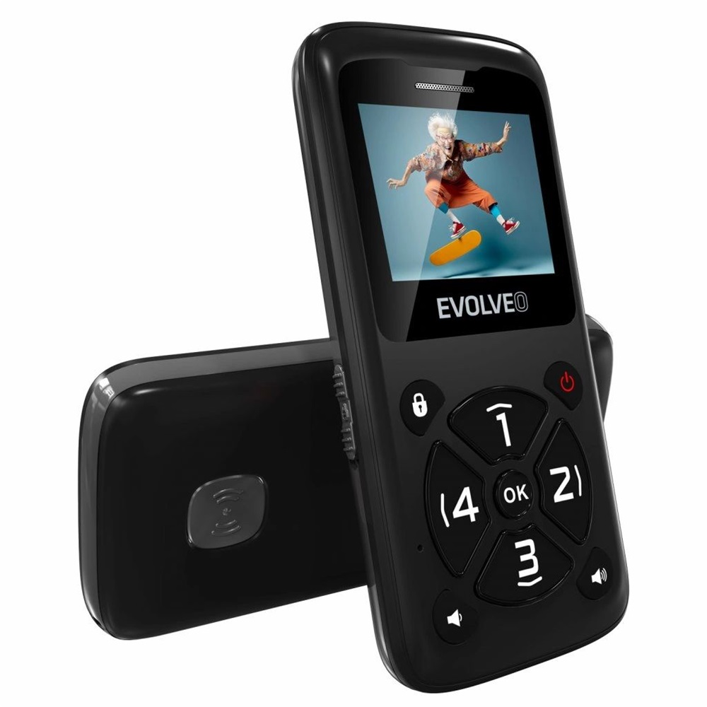 Evolveo EasyPhone ID 1,77" fekete mobiltelefon (Újszerű)