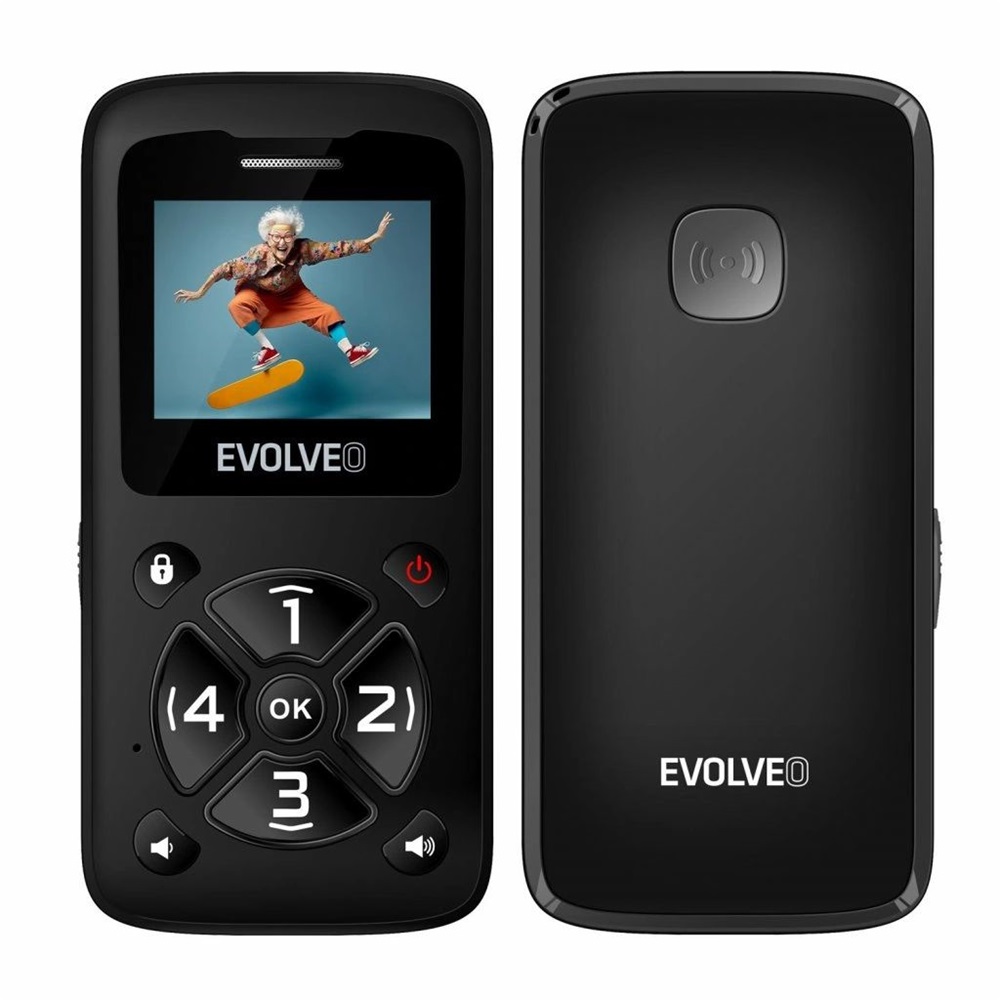 Evolveo EasyPhone ID 1,77" fekete mobiltelefon (Újszerű)