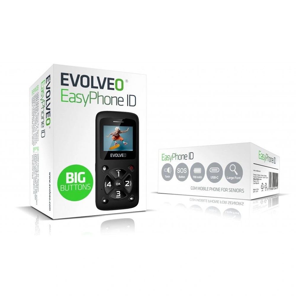 Evolveo EasyPhone ID 1,77" fekete mobiltelefon (Újszerű)