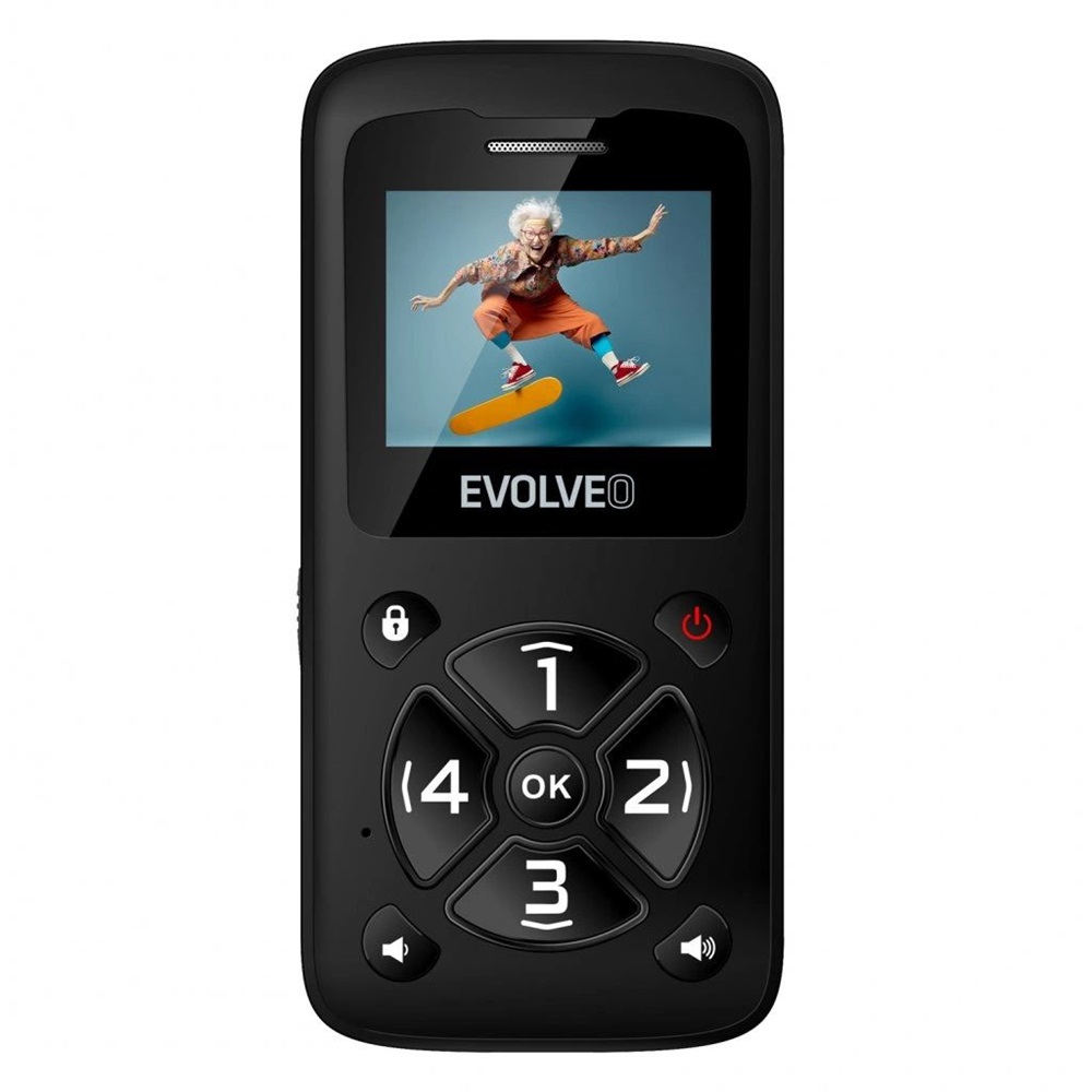 Evolveo EasyPhone ID 1,77" fekete mobiltelefon (Újszerű)