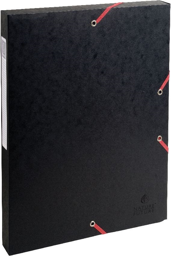 Exacompta A4 2,5cm fekete prespán karton gumisbox