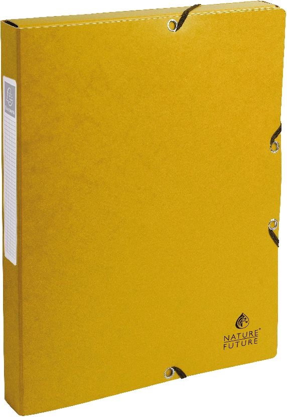 Exacompta A4 2,5cm sárga prespán karton gumisbox