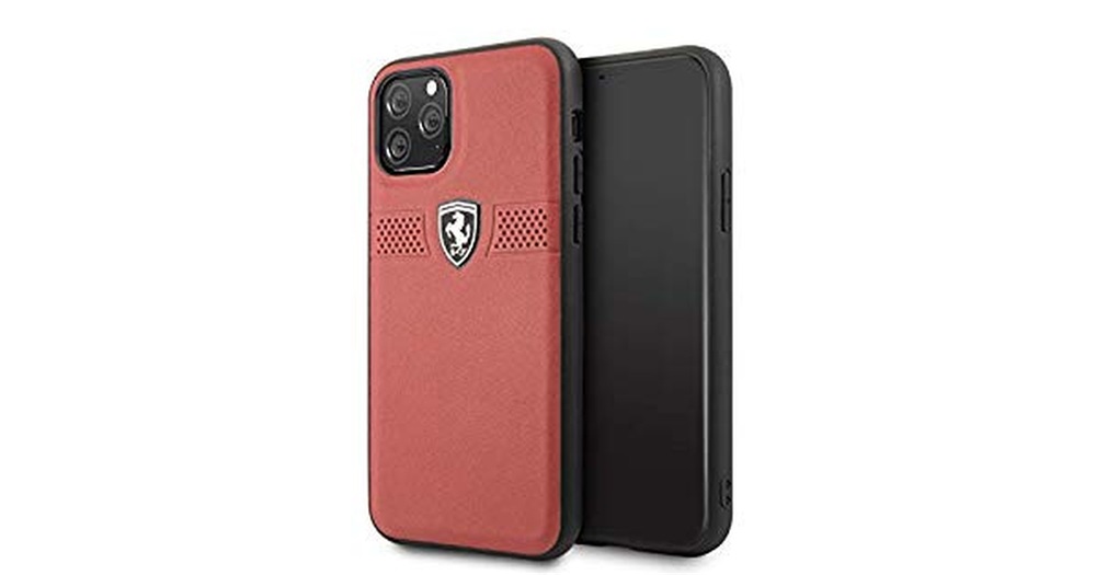 FERRARI Off Track iPhone 11 Pro piros szemcsés bőr hátlap
