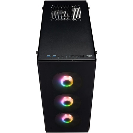 FSP CMT 512 táp nélküli ablakos Mid Tower számítógépház fekete
