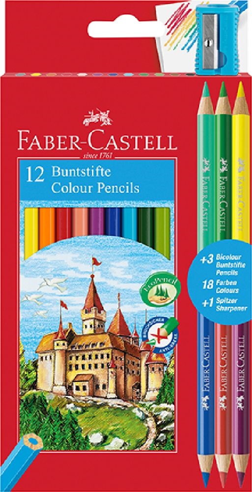 Faber-Castell 12 db+3 db-os bicolor (120112+3) színes ceruza készlet