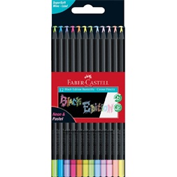 Faber-Castell Black Edition 12 db-os klt fekete test pasztell+neon színes ceruza készlet
