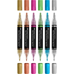 Faber-Castell Black Edition Shake&Paint Metál 6 db kétvégű akrilfilctoll készlet