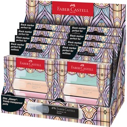 Faber-Castell Glassy 4 db-os pasztell+fekete szövegkiemelő készlet