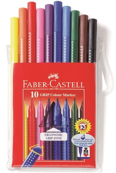 Faber-Castell Grip 10db-os vegyes színű filctoll készlet
