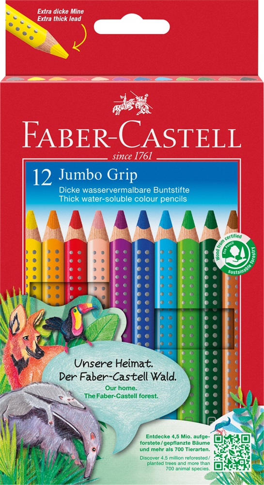 Faber-Castell Grip Jumbo háromszögletű 12 db színesceruza készlet