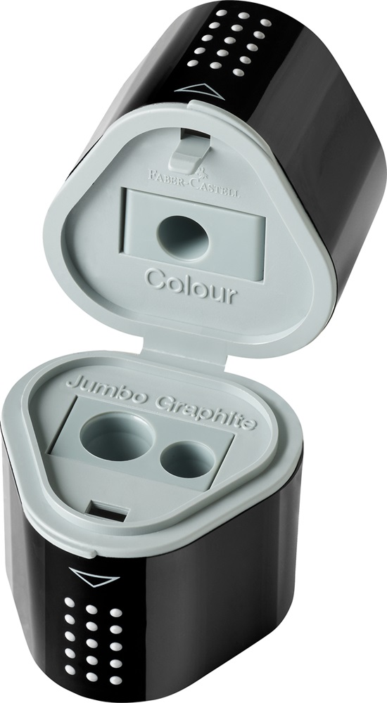 Faber-Castell Grip 2001Trio fekete tartályos hegyező