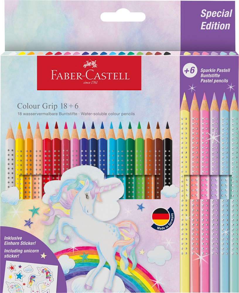 Faber-Castell Grip Unikornis 18+6 db háromszögletű színesceruza készlet