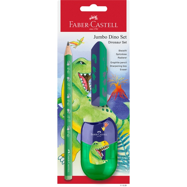Faber-Castell Jumbo Dinoszaurusz HB háromszögletű grafitceruza szett