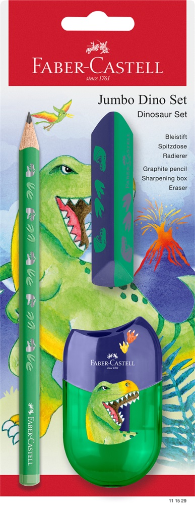 Faber-Castell Jumbo Dinoszaurusz HB háromszögletű grafitceruza szett