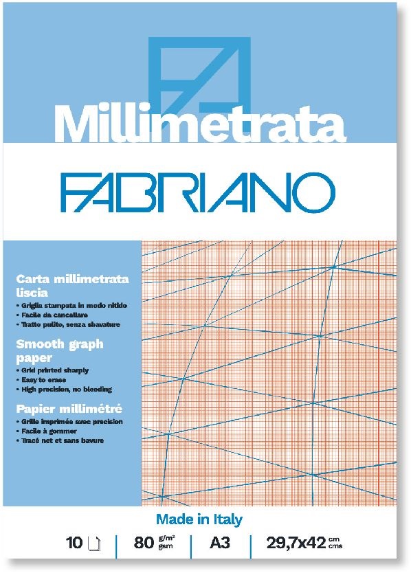 Fabriano A3 80g 10lapos milliméterpapír tömb