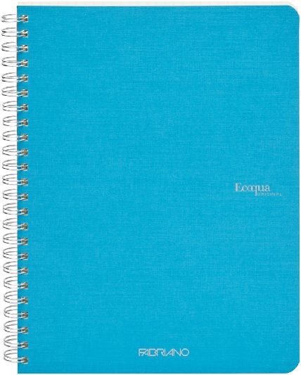 Fabriano Ecoqua A5 70lapos türkiz sima spirálfüzet