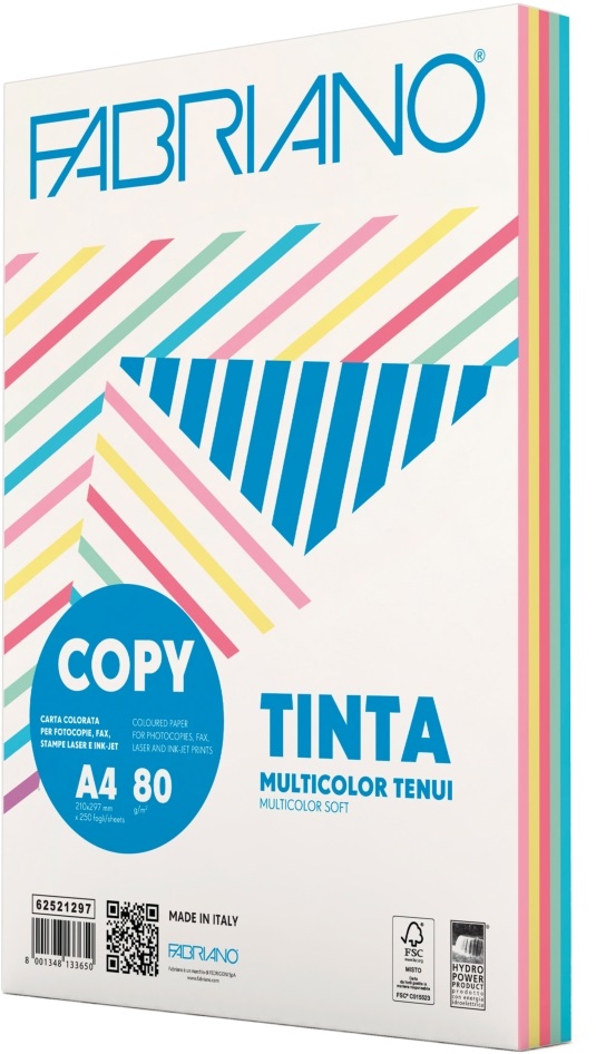Fabriano Multicolor A4 80g 250lap pasztel színes másolópapír