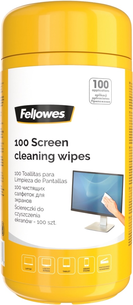 Fellowes 100db képernyőtisztító kendő