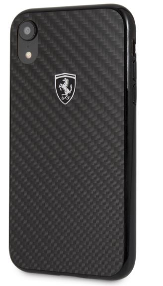 Ferrari Heritage iPhone XR fekete kemény/valódi karbon tok