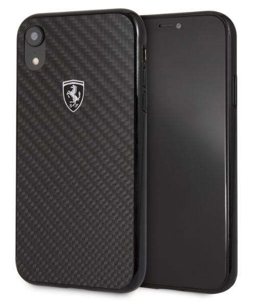 Ferrari Heritage iPhone XR fekete kemény/valódi karbon tok