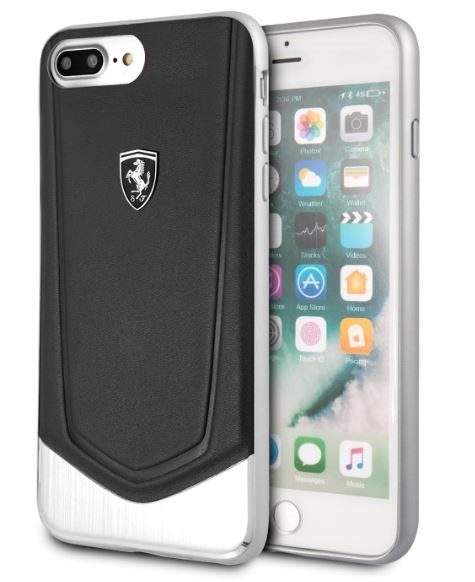 Ferrari Heritage iPhone 8 Plus fekete csíkos/kemény tok