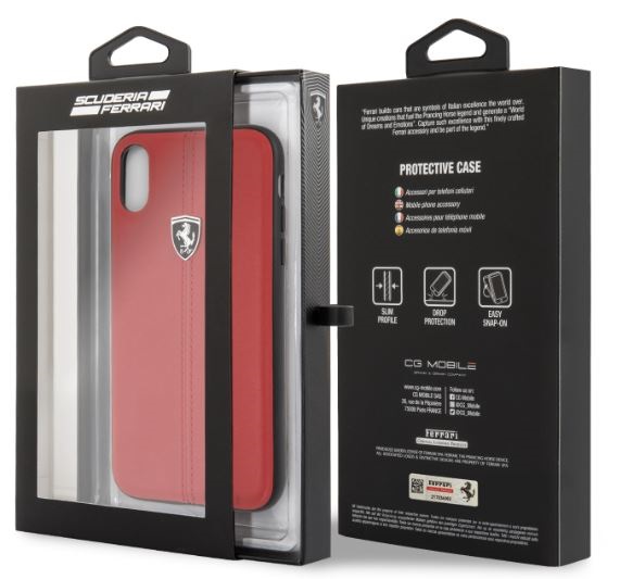 Ferrari Heritage iPhone XR piros csíkos/kemény tok