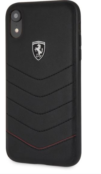 Ferrari Heritage iPhone XR fekete tűzdelt/kemény bőr tok