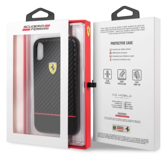 Ferrari On-Track Racing iPhone X/XS karbon karbon/gumi hátlap