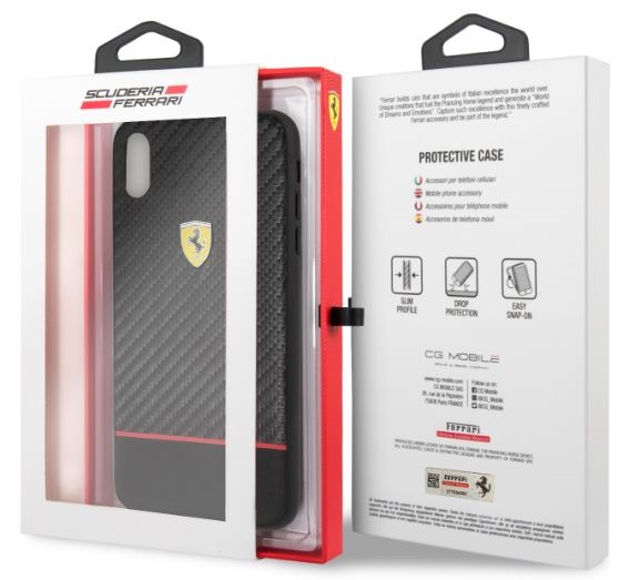 Ferrari On-Ttrack Racing iPhone XS MAX karbon karbon/gumi hátlap