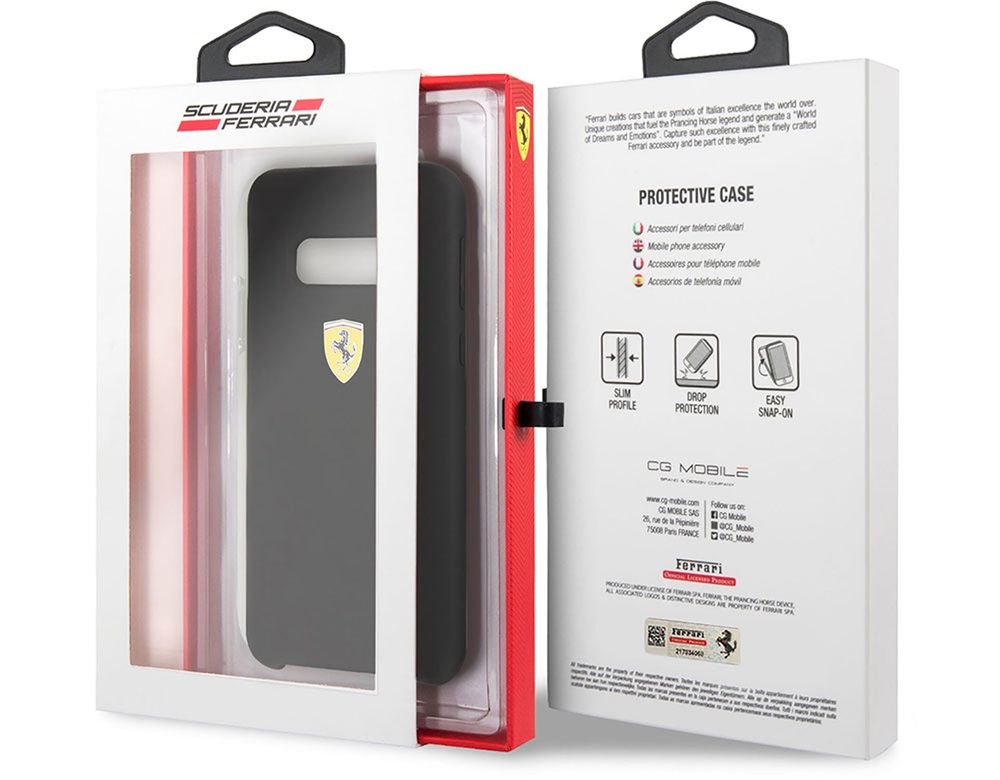 Ferrari Samsung S10 Plus SF fekete szilikon hátlap