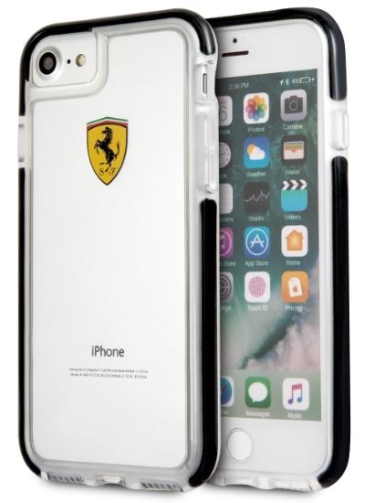 Ferrari iPhone 7 átlátszó/fekete hátlap