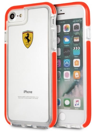 Ferrari iPhone 7 átlátszó/piros fényes hátlap
